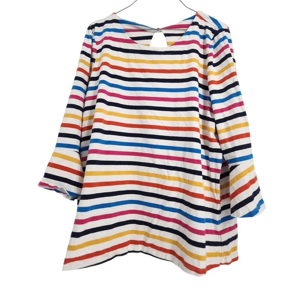 Kim Rogers Multicolor Striped Top - Women's Size XL Extra Large Colorful